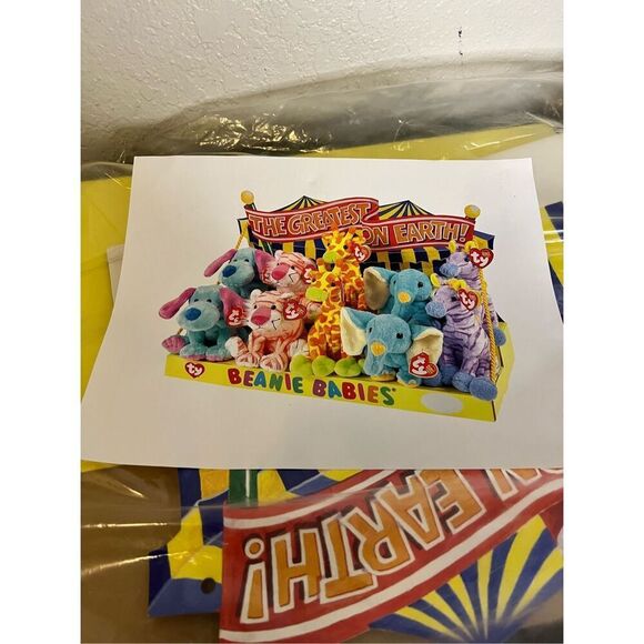 New circus beanie babies cardboard store display